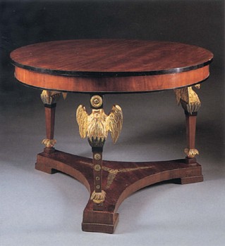 19th Century AUSTRIAN - Neoclassical Mahogany and Parcel Gilt Center Table, 1800-1825
